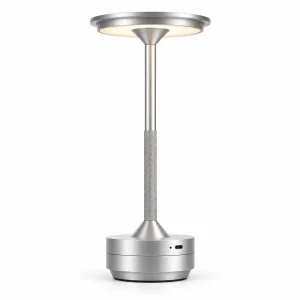 Silver Cordless Table Lamp