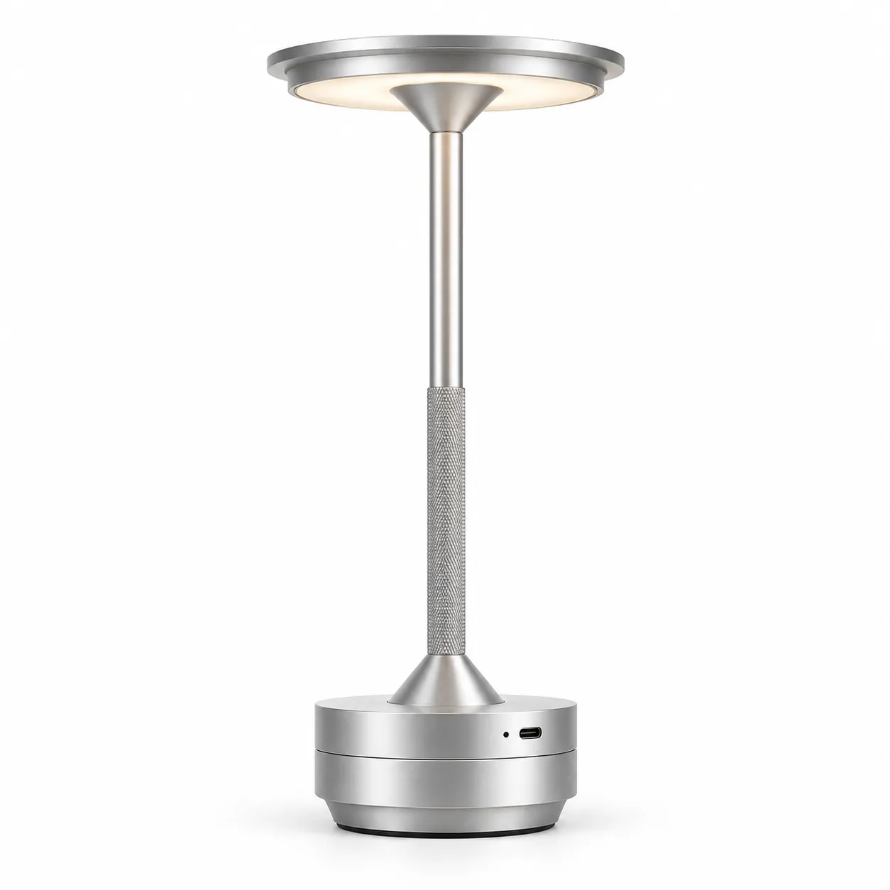Silver Cordless Table Lamp