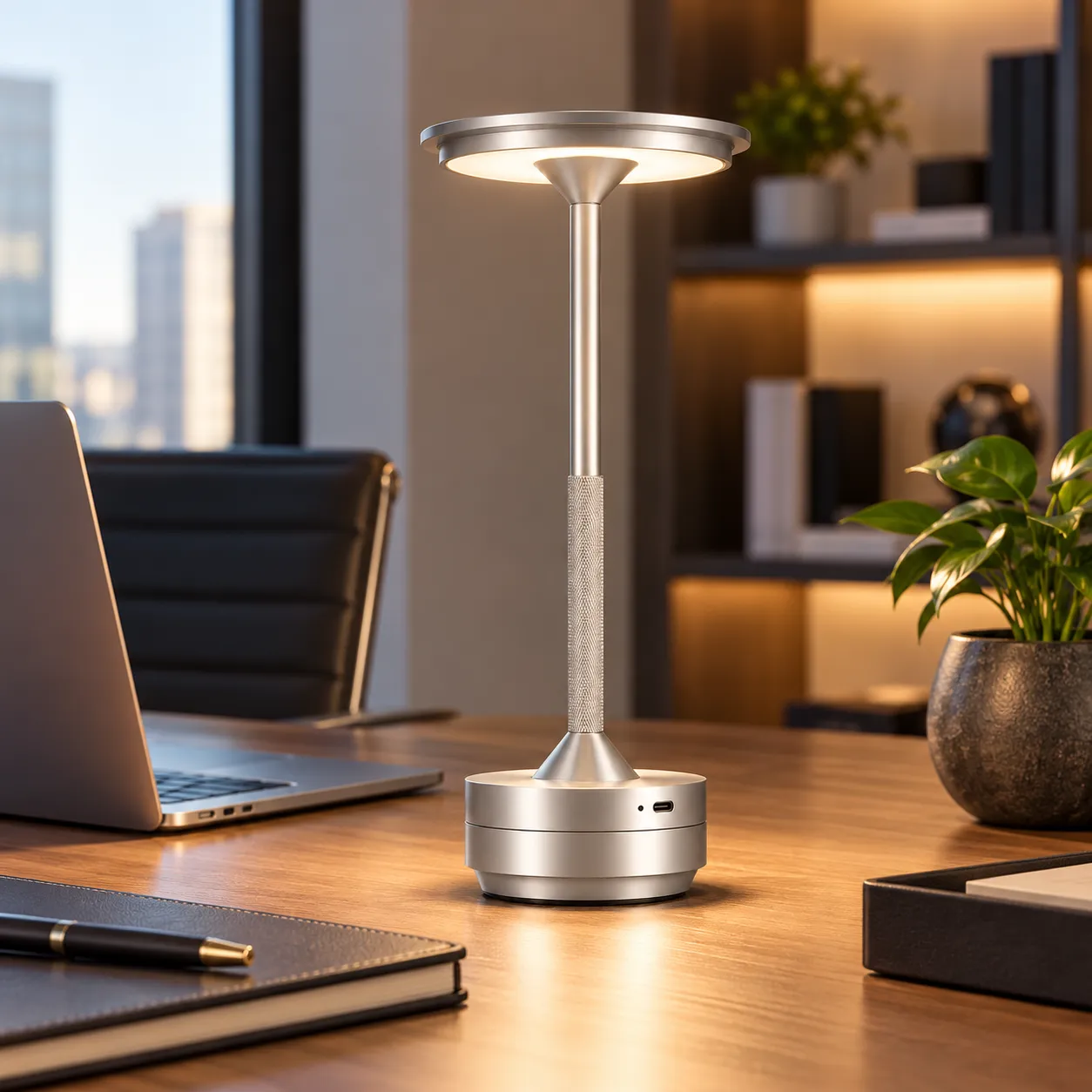Silver Cordless Table Lamp | Ultra LED | LEVIN
