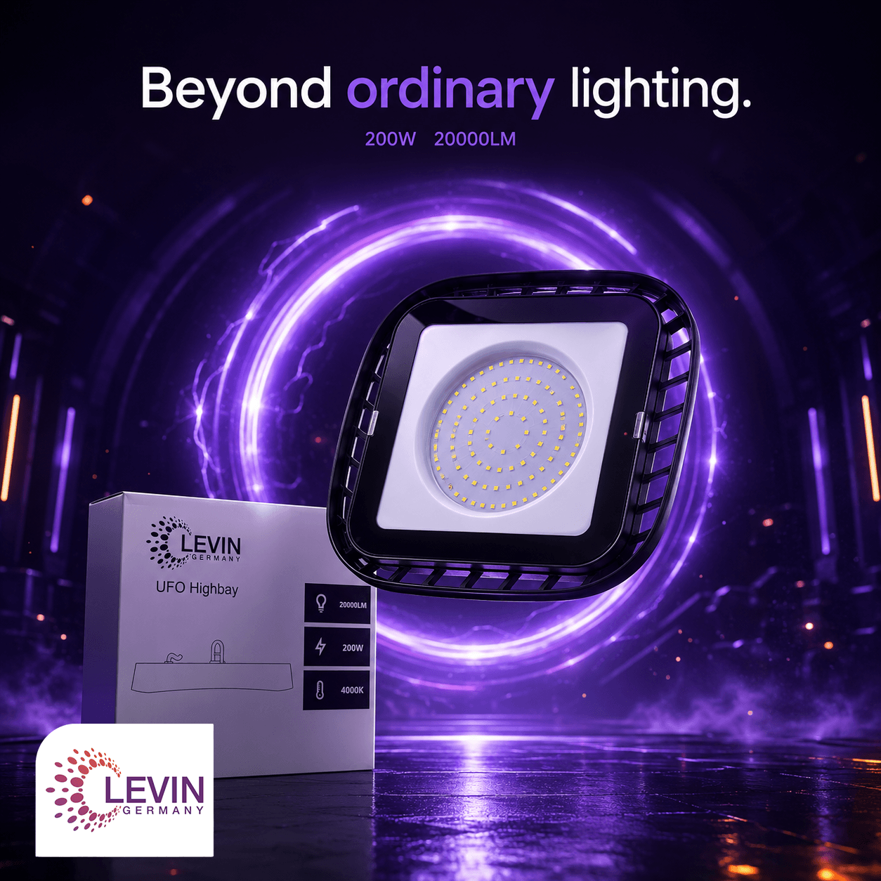 200W LED High Bay Light, 20,000 lm | Levin UAE - Image 4