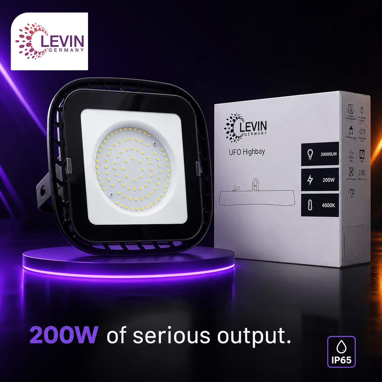 200W LED High Bay Light, 20,000 lm | Levin UAE - Image 5