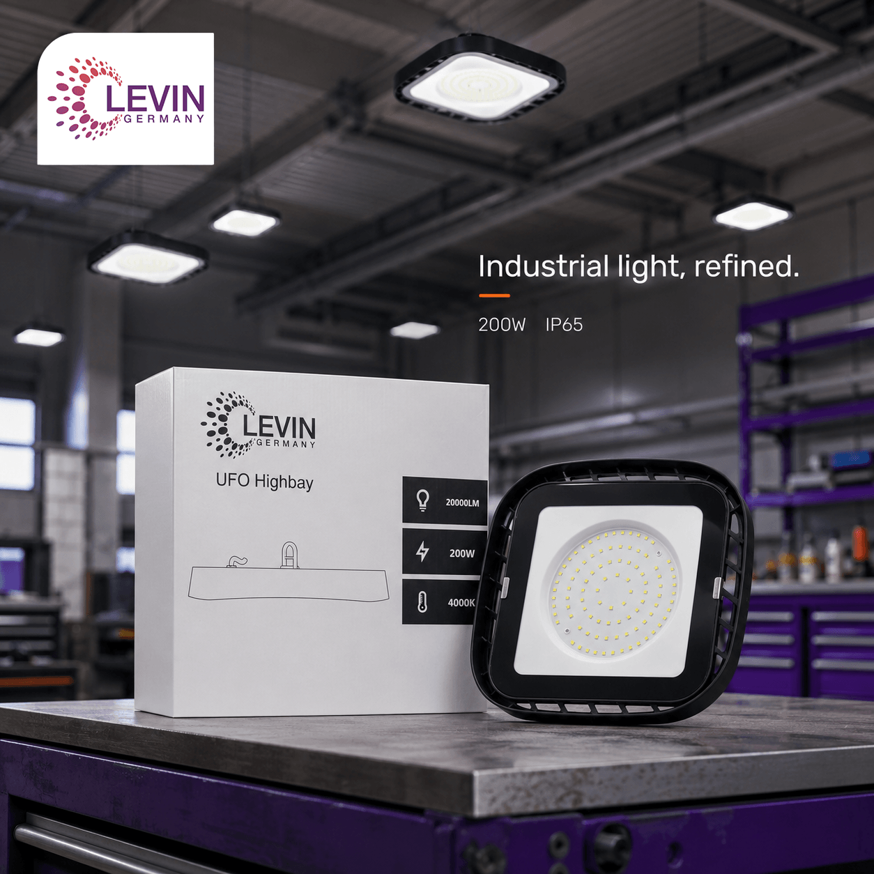 200W LED High Bay Light, 20,000 lm | Levin UAE - Image 6