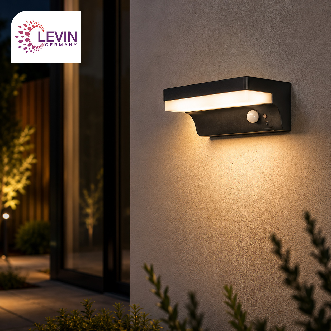 Levin Horizontal Solar Wall Light 3W IP65