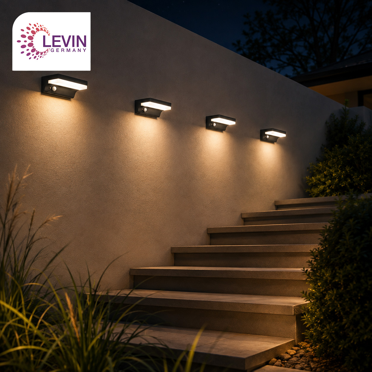 Levin Horizontal Solar Wall Light 3W IP65