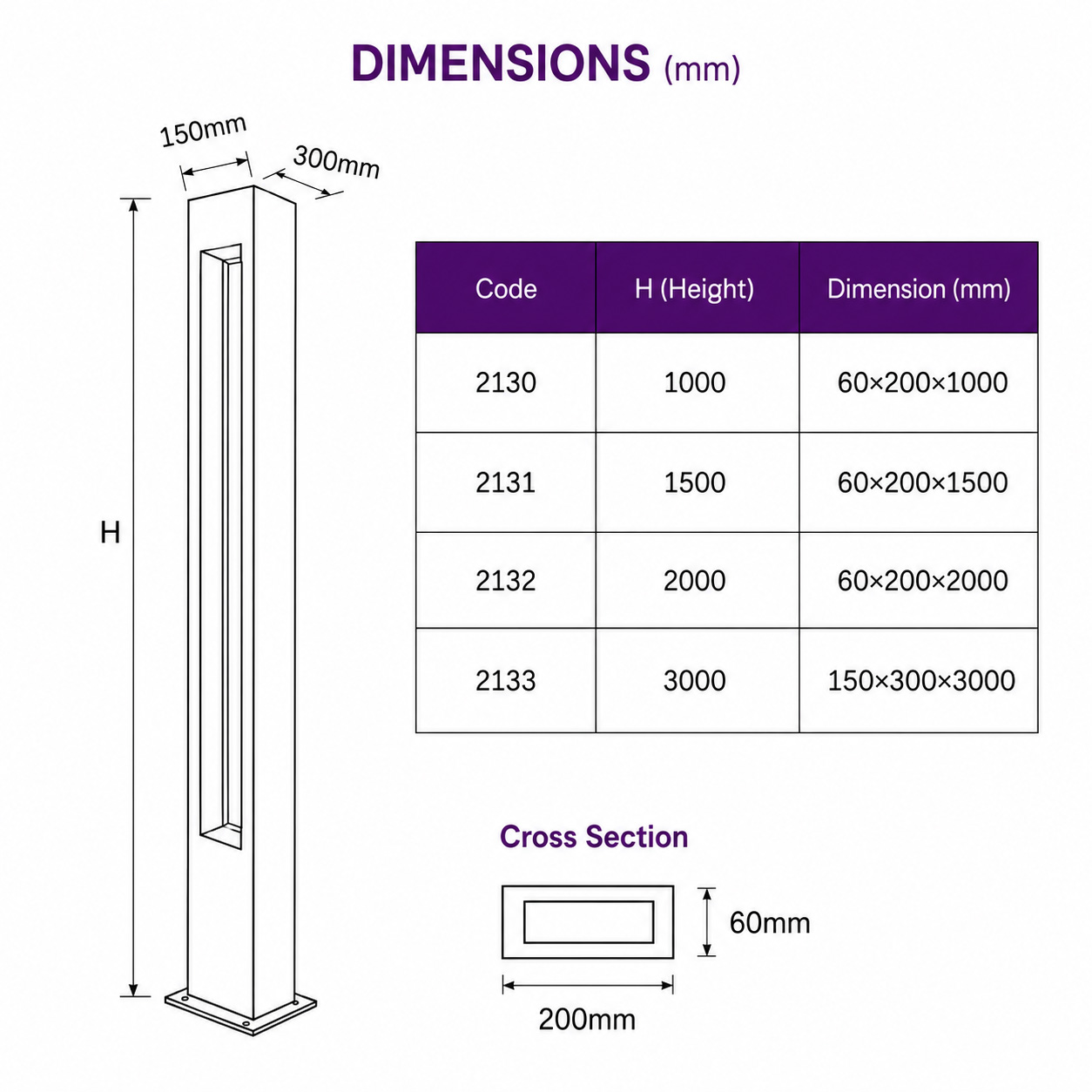 Levin LED Bollard Light IP65 for Outdoor Landscape Lighting
