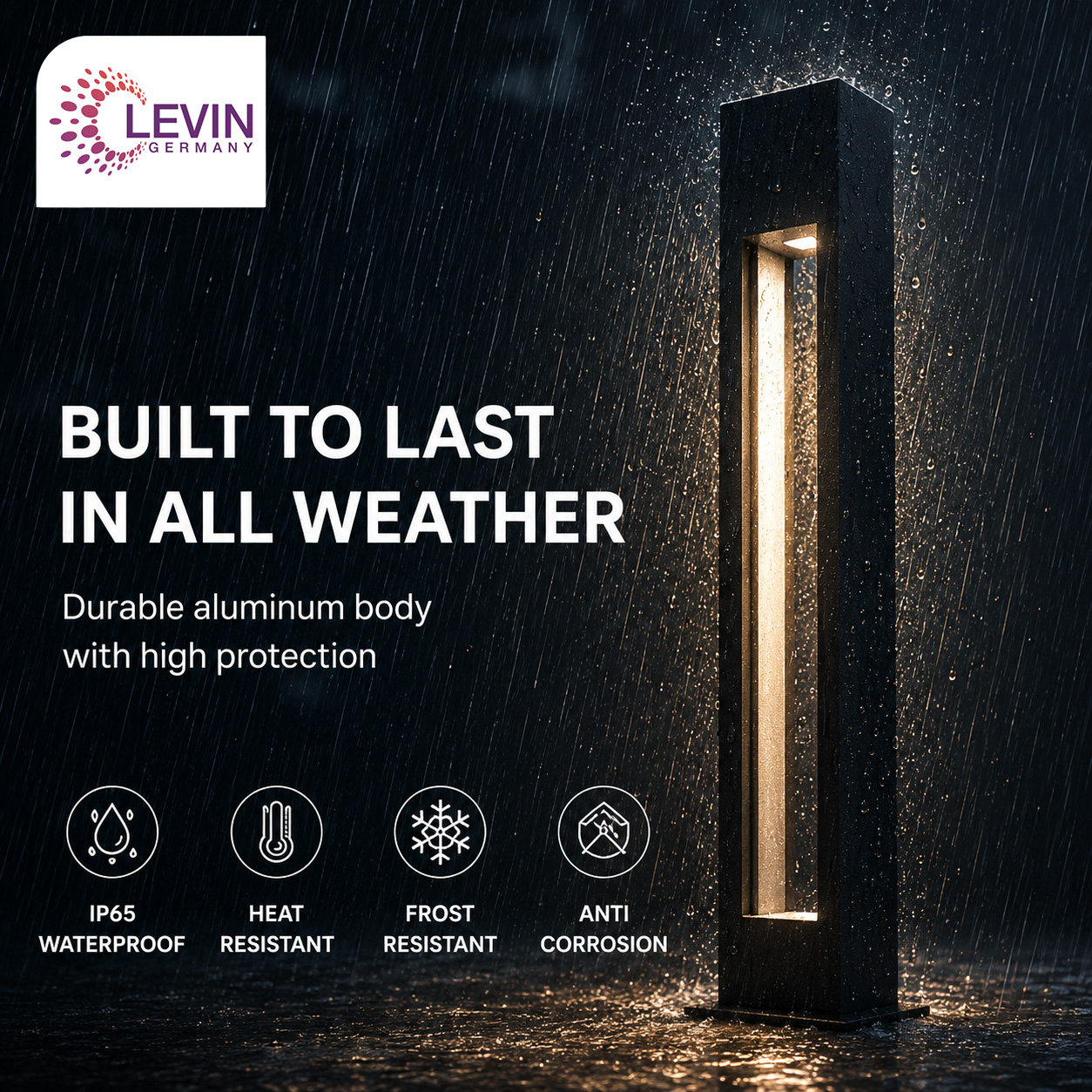 Levin LED Bollard Light 12W / 18W / 24W / 30W IP65 - Image 5