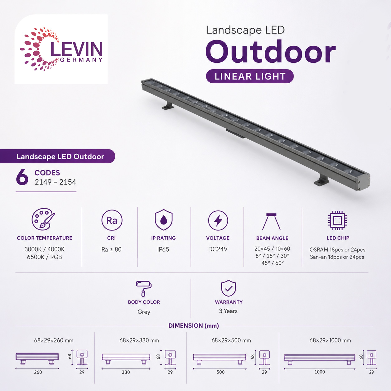 Levin 24W RGB Landscape Light Code 2153