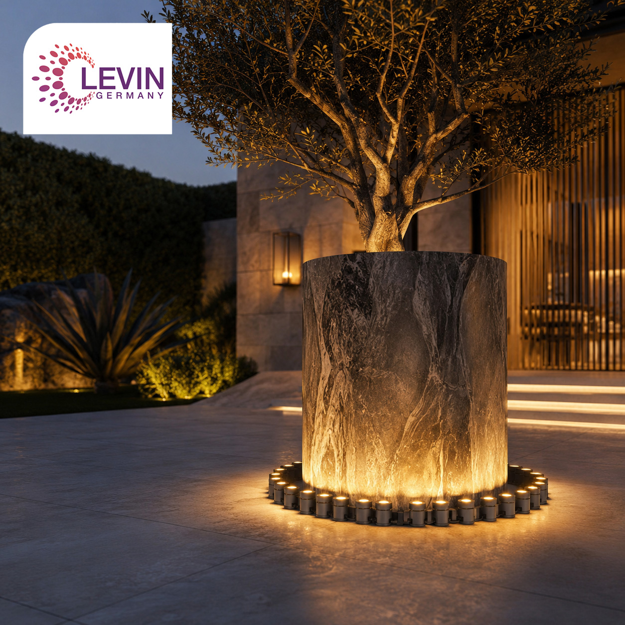 Levin Linked Cylindrical Landscape Lighting Modules