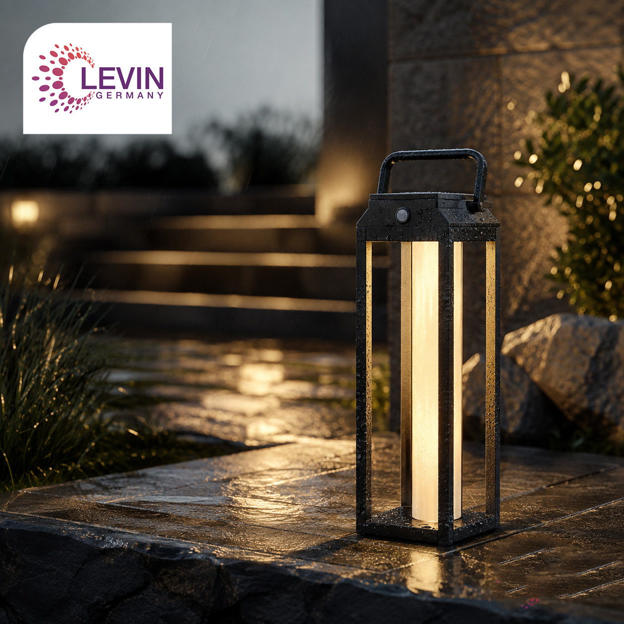 Levin Solar Pathway Light with Open Frame Design
