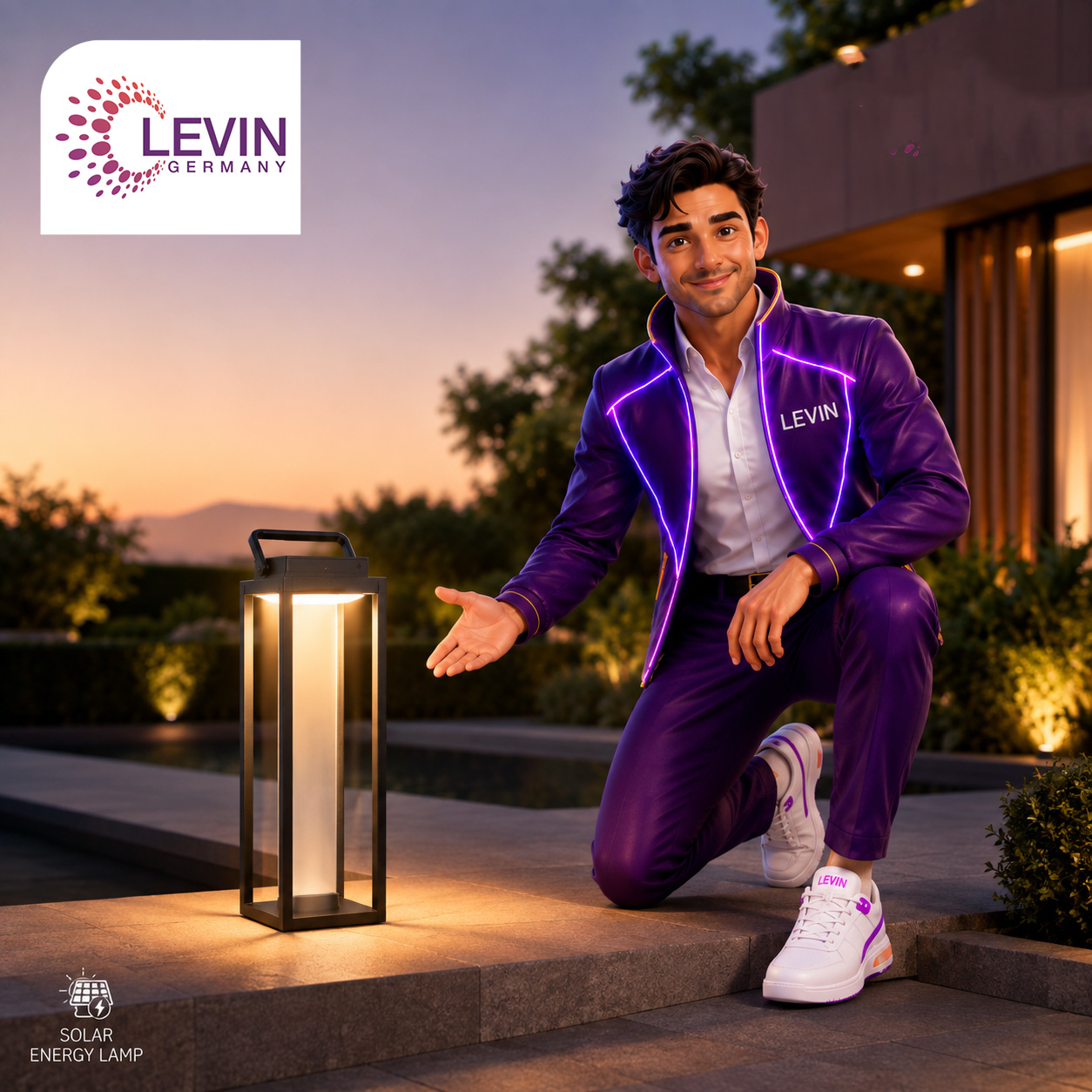 Levin Open Frame Solar Lantern for Outdoor Landscapes