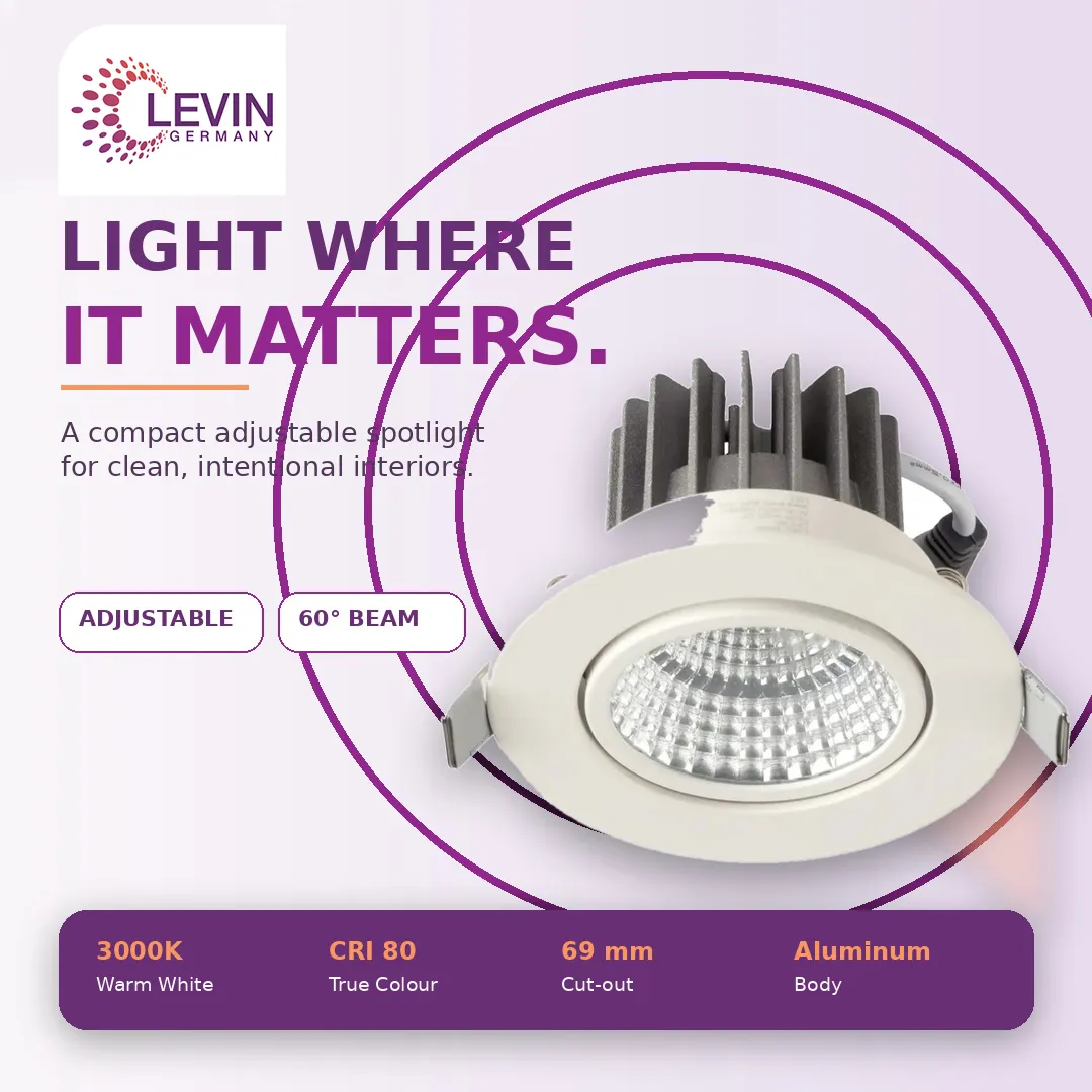 Adjustable Ceiling Spotlight, 7W LED Spotlight