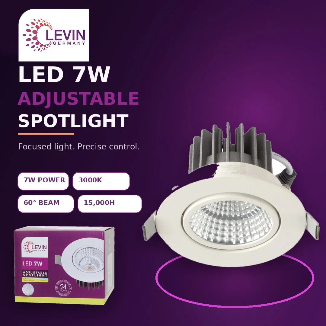 Adjustable Ceiling Spotlight, 7W LED Spotlight